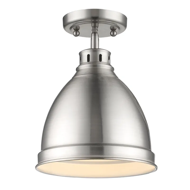 Duncan 1-light Flush Mount in Pewter — Golden Lighting LED Ceiling Lights  