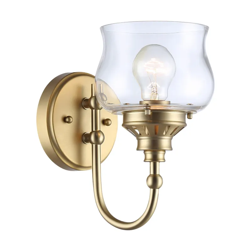 Daphne 1-light Wall Sconce in Brushed Champagne Brass — Golden Lighting LED Wall Lights  