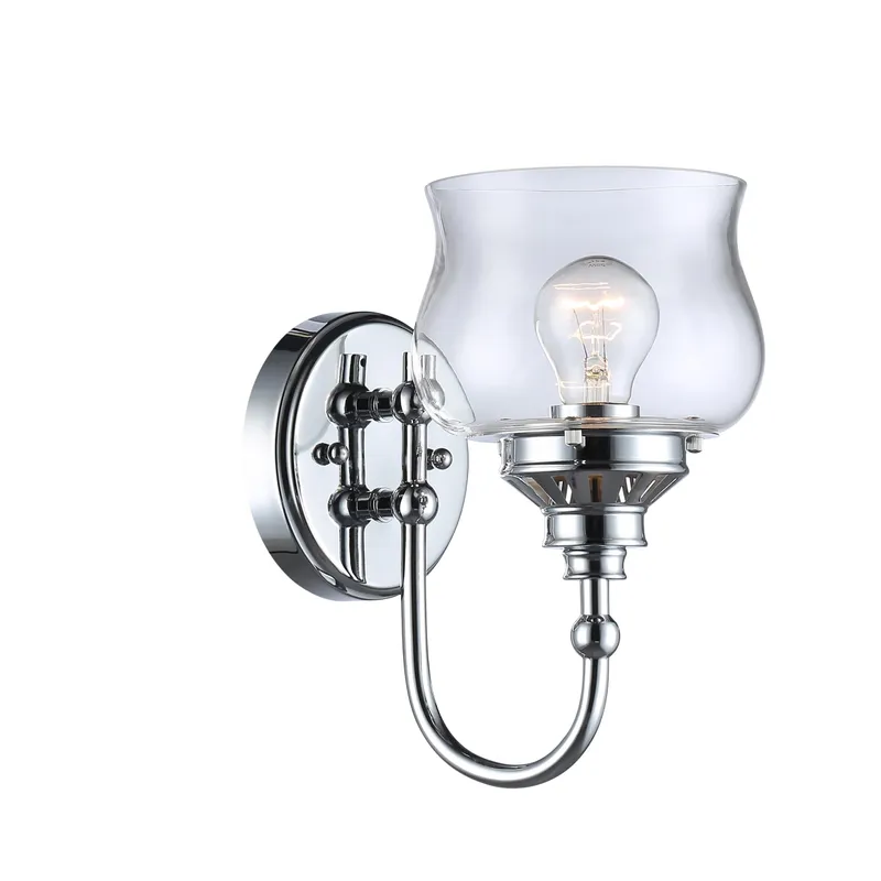 Daphne 1-light Wall Sconce in Chrome — Golden Lighting LED Wall Lights  