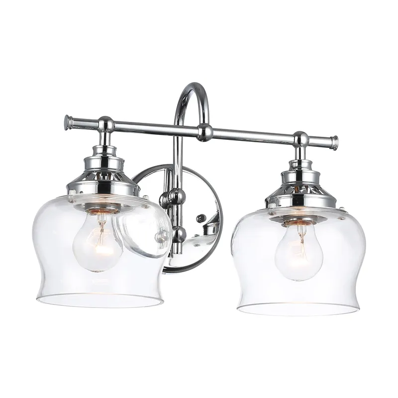 Daphne 2-light Vanity in Chrome — Golden Lighting LED Wall Lights  
