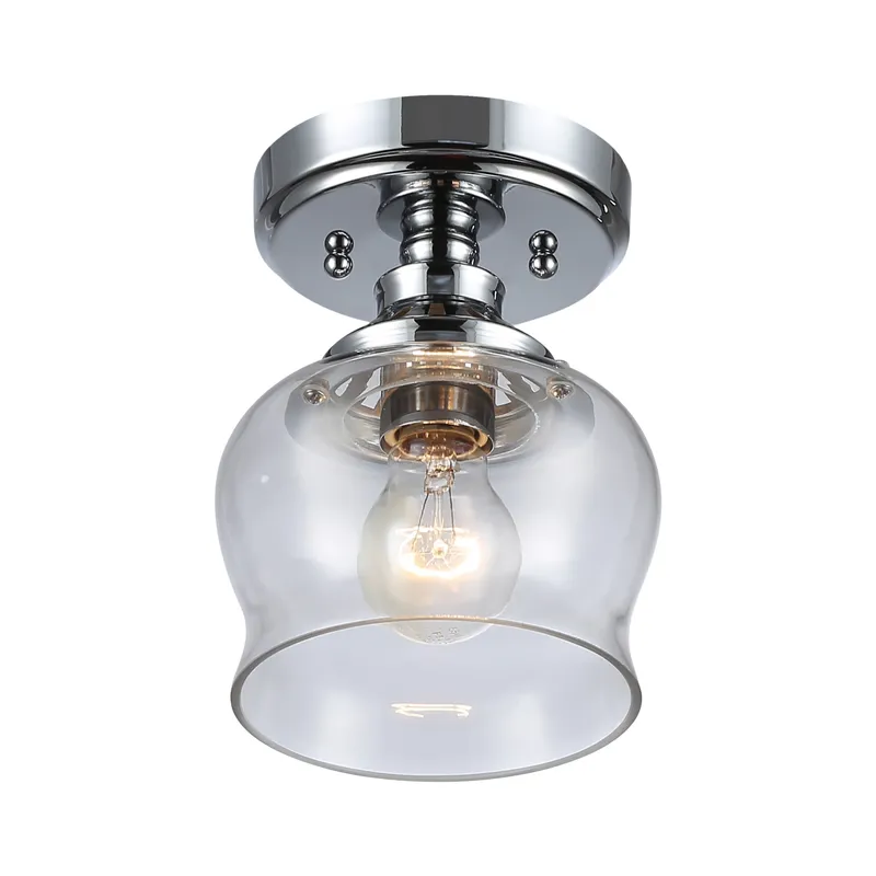 Daphne 1-light Semi-Flush Mount in Chrome — Golden Lighting LED Ceiling Lights  