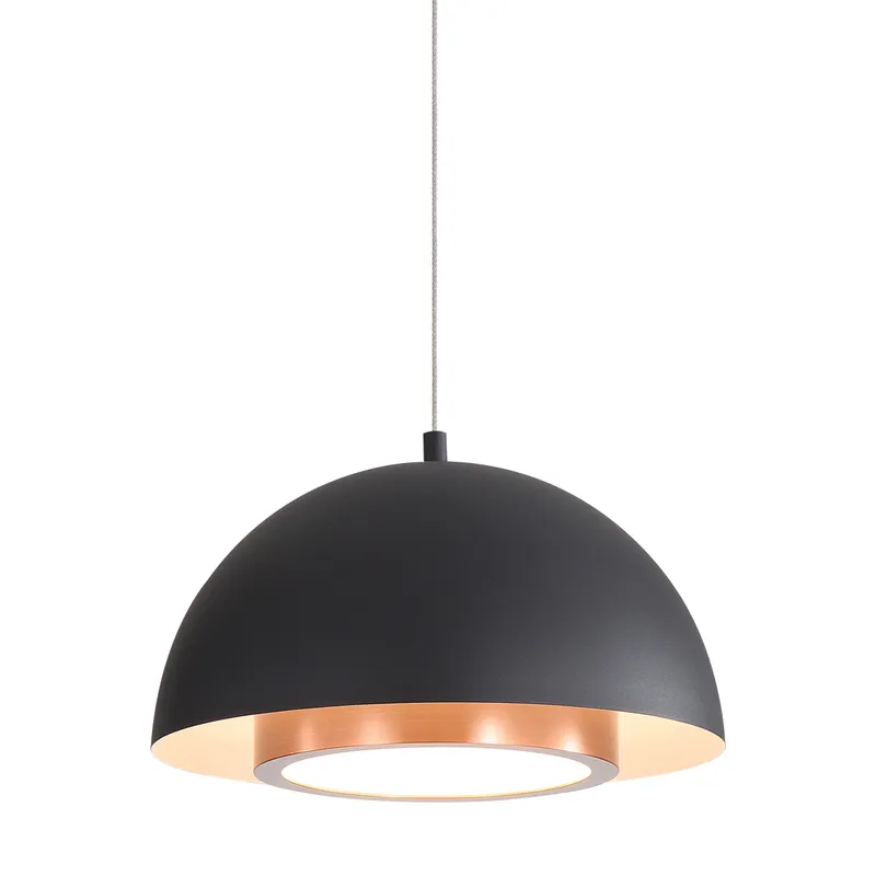 Solsken Integrated LED 12in Pendant in Sand Black — Golden Lighting LED Pendant Lights  