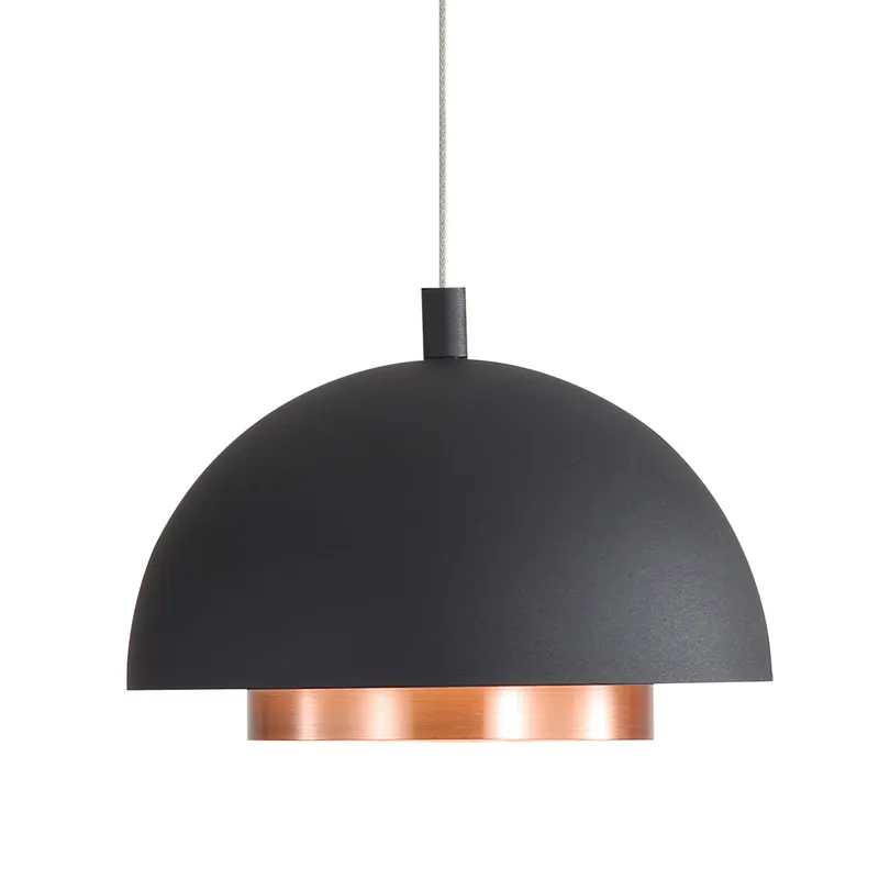 Solsken Integrated LED 7in Pendant in Sand Black — Golden Lighting LED Pendant Lights  