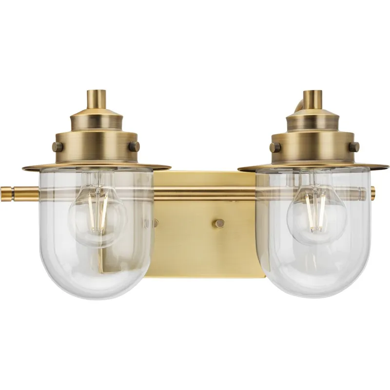 Northlake Collection Two-Light Clear Glass Bath Light — Progress Lighting LED Wall Lights  