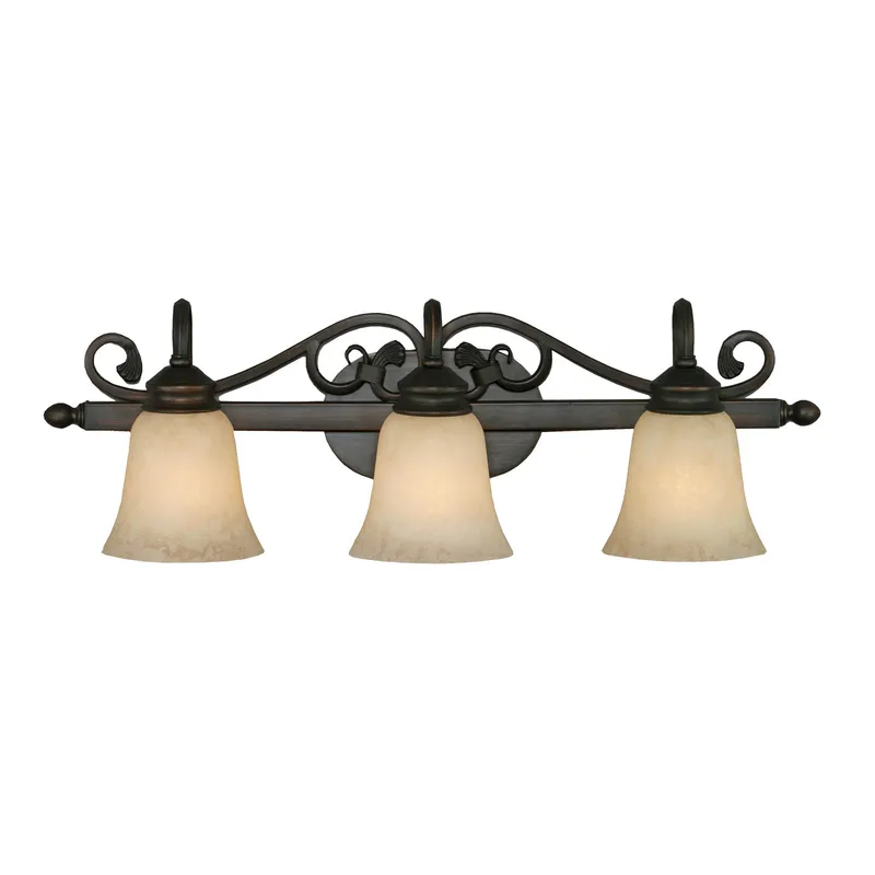 Belle Meade 3-light Vanity in Rubbed Bronze — Golden Lighting LED Wall Lights  