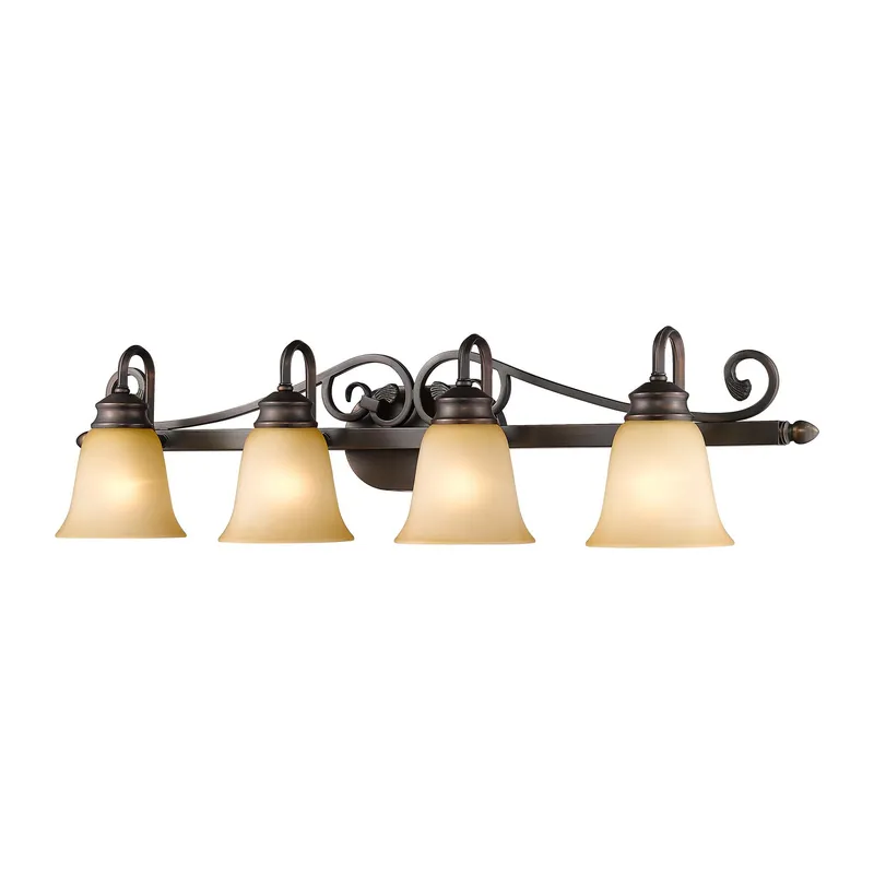 Belle Meade 4-light Vanity in Rubbed Bronze — Golden Lighting LED Wall Lights  