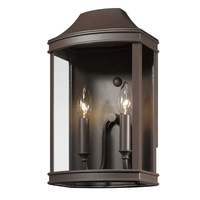 Cohen 2-light Outdoor Wall in Textured Bronze — Golden Lighting LED Bollards & Pathway Lights  