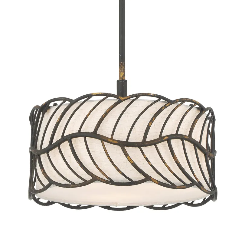 Simbolo 3-light Pendant in Antique Black Iron — Golden Lighting LED Pendant Lights  