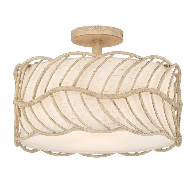 Simbolo 3-light Semi-Flush Mount in Almond — Golden Lighting LED Ceiling Lights  