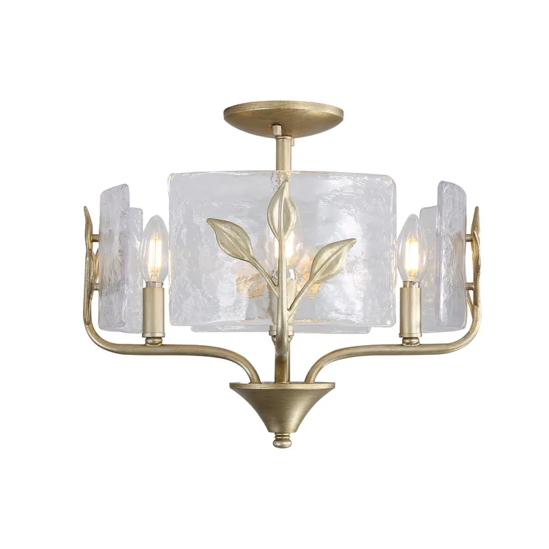 Bloem 4-light Semi-Flush Mount in White Gold — Golden Lighting LED Ceiling Lights  