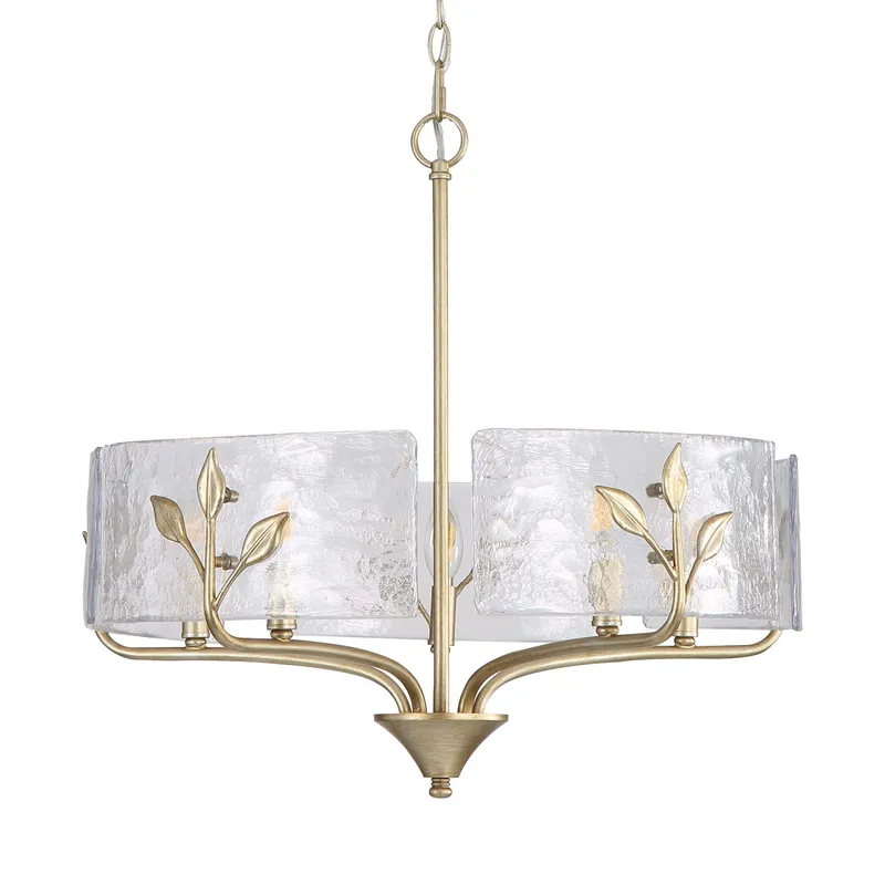 Bloem 5-light Pendant in White Gold — Golden Lighting LED Pendant Lights  