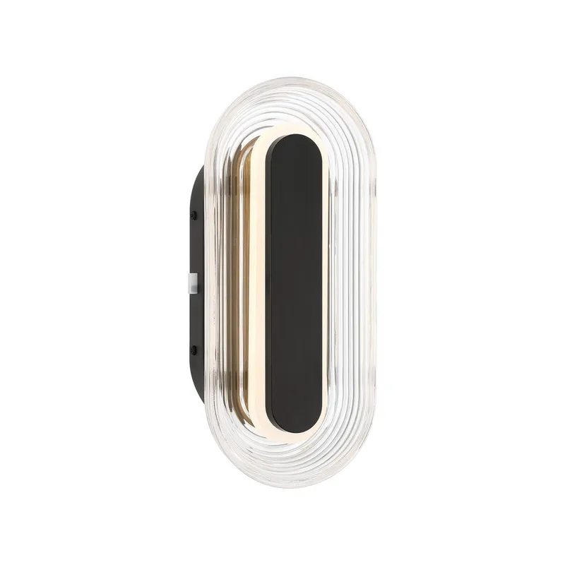 Plexus Integrated LED 13" Outdoor Wall in Matte Black — Golden Lighting LED Wall Lights  