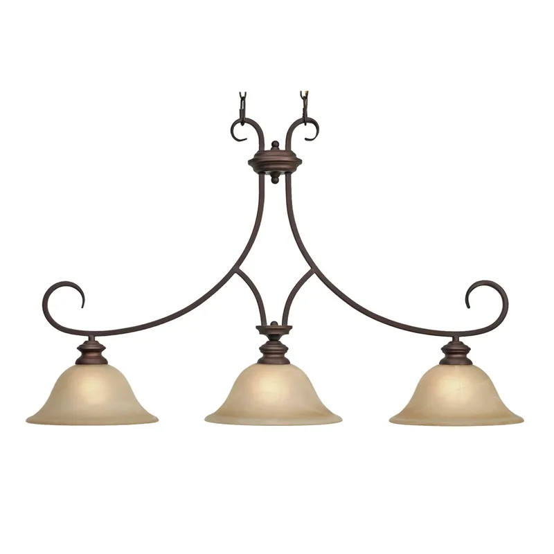 Lancaster 3-light Pendant in Rubbed Bronze — Golden Lighting LED Pendant Lights  