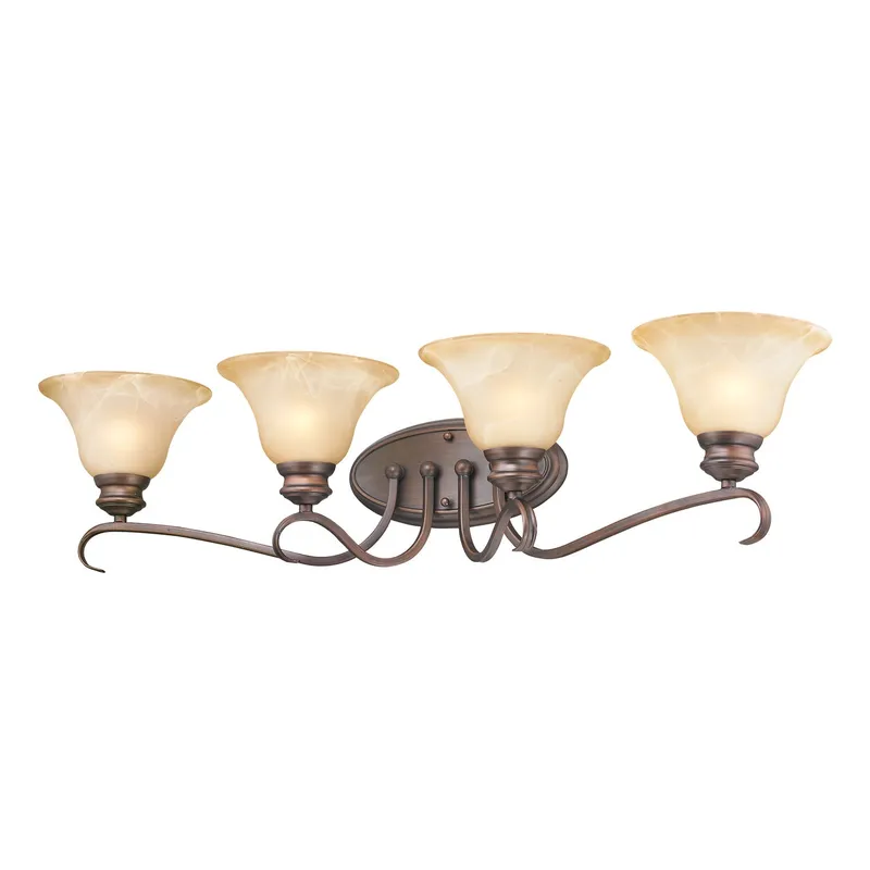 Lancaster 4-light Vanity in Rubbed Bronze — Golden Lighting LED Wall Lights  