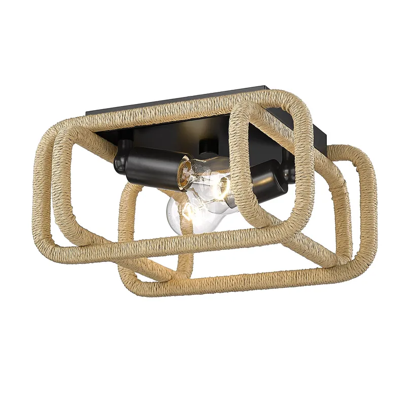 Camden 2-light Flush Mount in Matte Black — Golden Lighting LED Ceiling Lights  