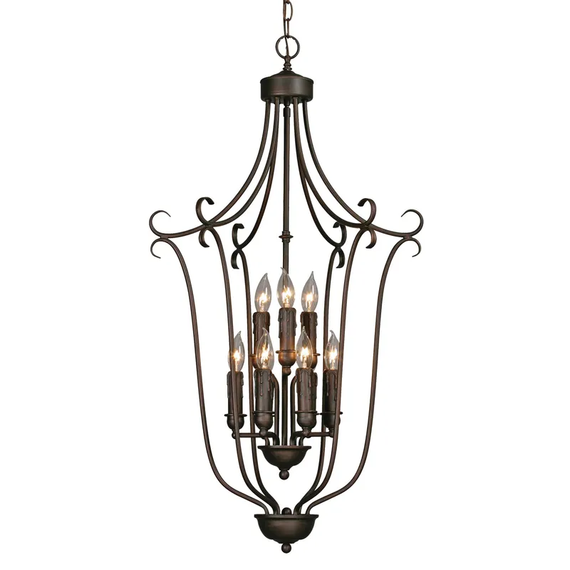 Grace 9-light Chandelier in Rubbed Bronze — Golden Lighting LED Pendant Lights  
