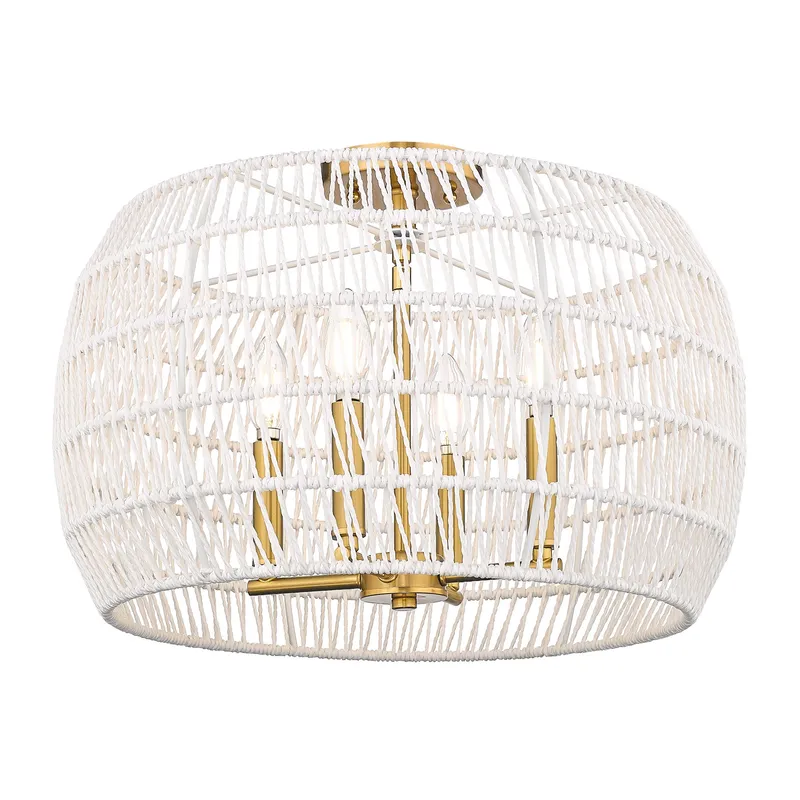 Ellie 4-light Semi-Flush Mount in Modern Brushed Gold — Golden Lighting LED Ceiling Lights  