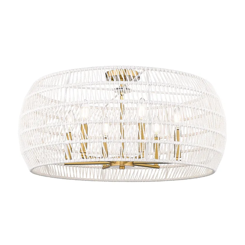 Ellie 6-light Semi-Flush Mount in Modern Brushed Gold — Golden Lighting LED Ceiling Lights  