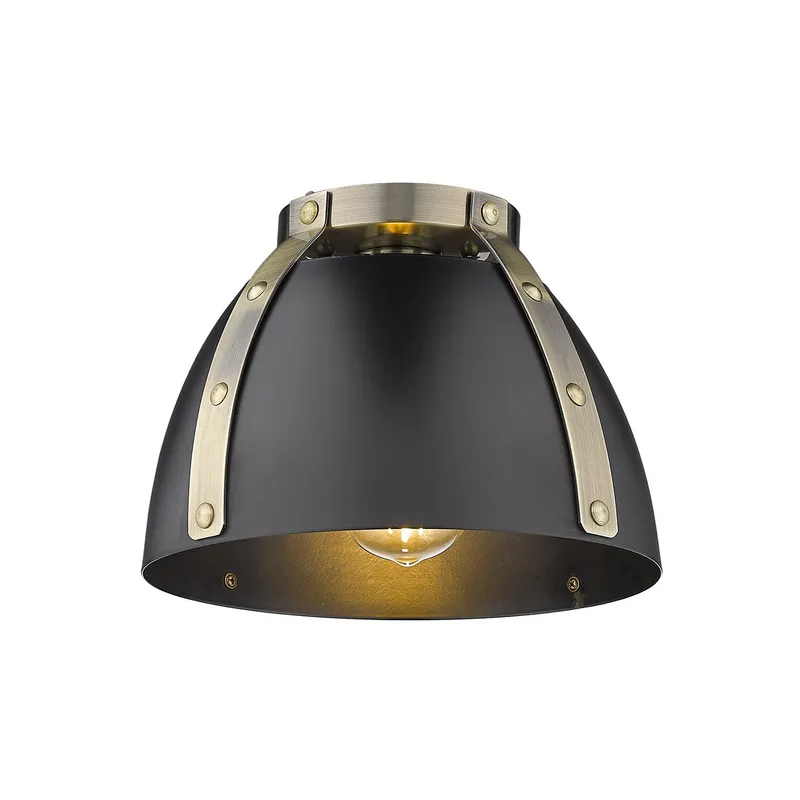 Aldrich 1-light Flush Mount in Aged Brass — Golden Lighting LED Ceiling Lights  