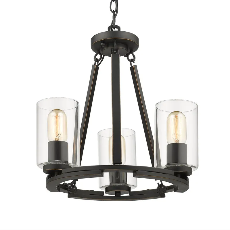 Monroe 3-light Chandelier in Matte Black — Golden Lighting LED Pendant Lights  
