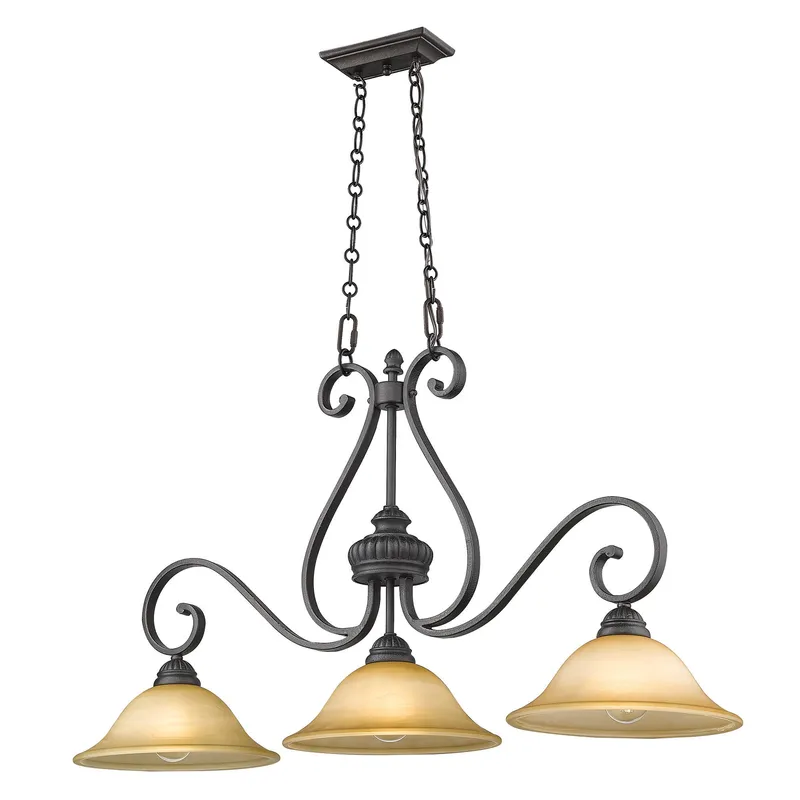 Mayfair 3-light Pendant in Leather Crackle — Golden Lighting LED Pendant Lights  