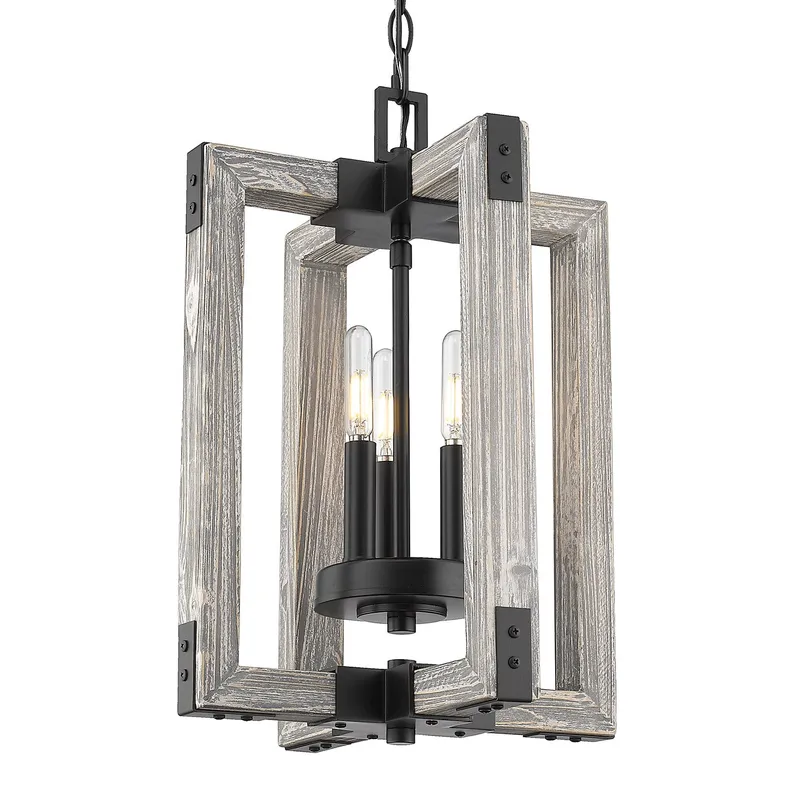 Lowell 3-light Pendant in Matte Black — Golden Lighting LED Pendant Lights  
