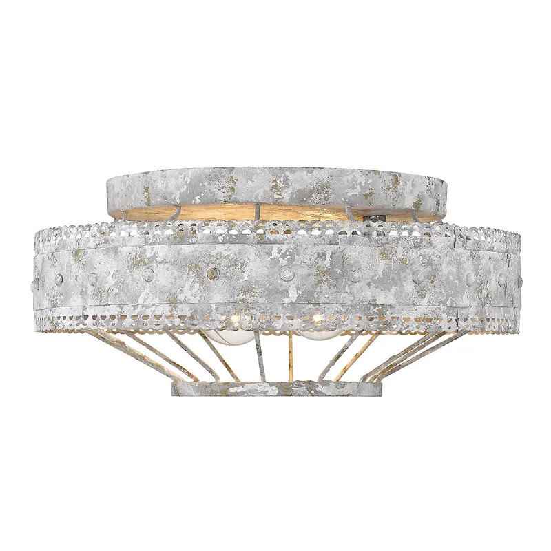 Ferris 2-light Flush Mount in Oyster — Golden Lighting LED Ceiling Lights  