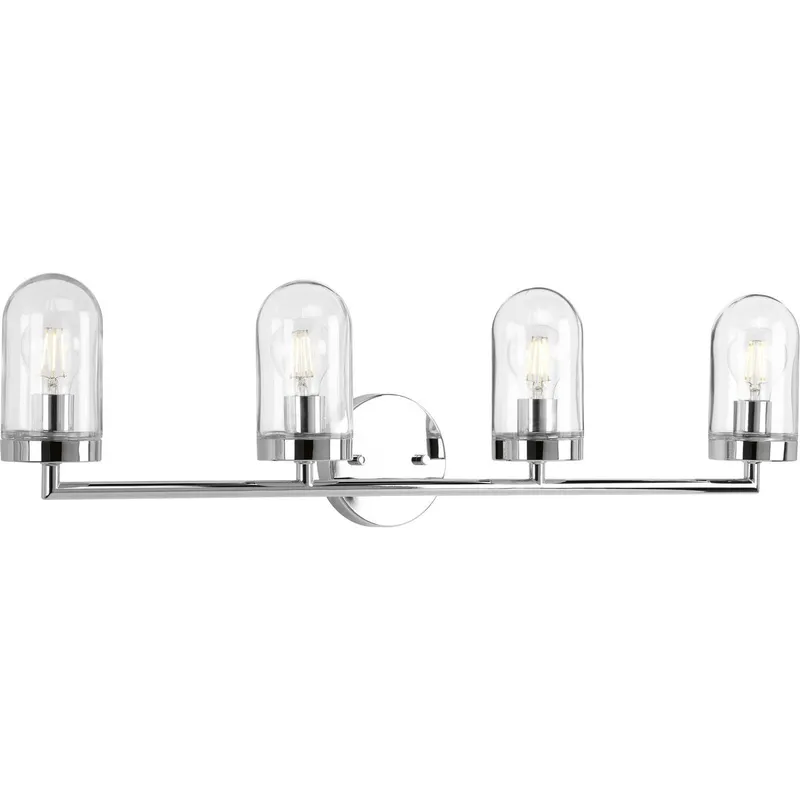 Signal Collection Four-Light Clear Glass Bath Vanity Light — Progress Lighting LED Wall Lights  