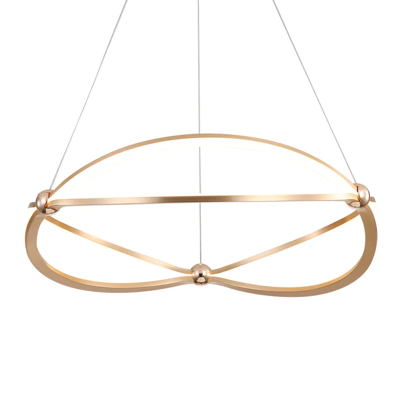 Spirale Integrated LED 24in Chandelier in Anodized Gold — Golden Lighting LED Pendant Lights  