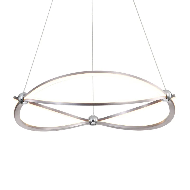 Spirale Integrated LED 24in Chandelier in Satin Nickel — Golden Lighting LED Pendant Lights  