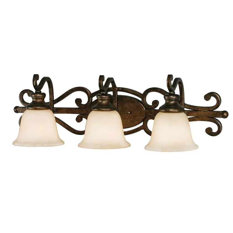 Heartwood 3-light Vanity in Burnt Sienna — Golden Lighting LED Wall Lights  