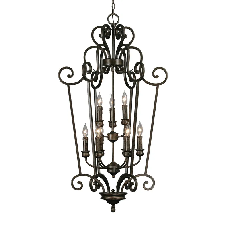 Heartwood 9-light Pendant in Burnt Sienna — Golden Lighting LED Pendant Lights  