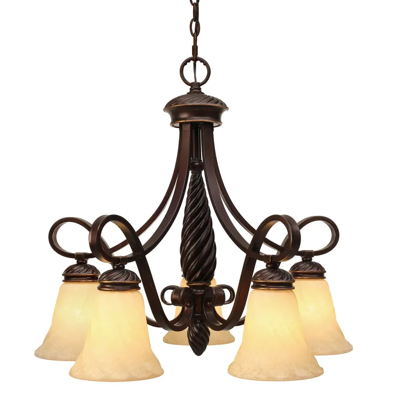 Torbellino 5-light Chandelier in Cordoban Bronze — Golden Lighting LED Pendant Lights  