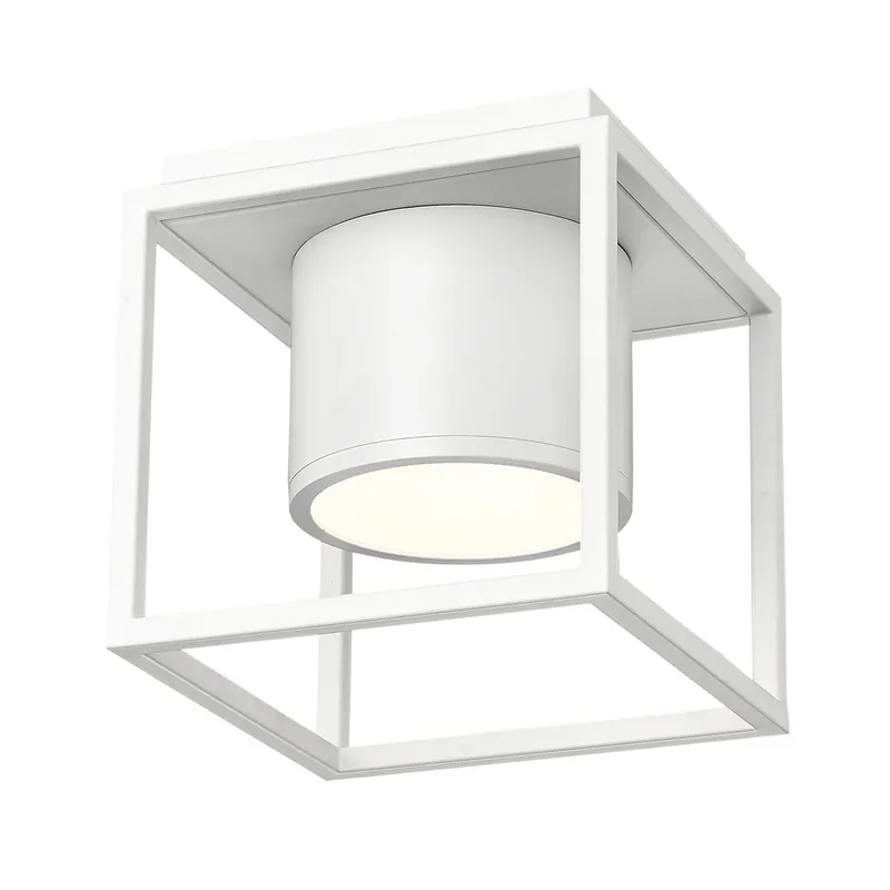 Desmond Integrated LED Flush Mount in Matte White — Golden Lighting LED Ceiling Lights  