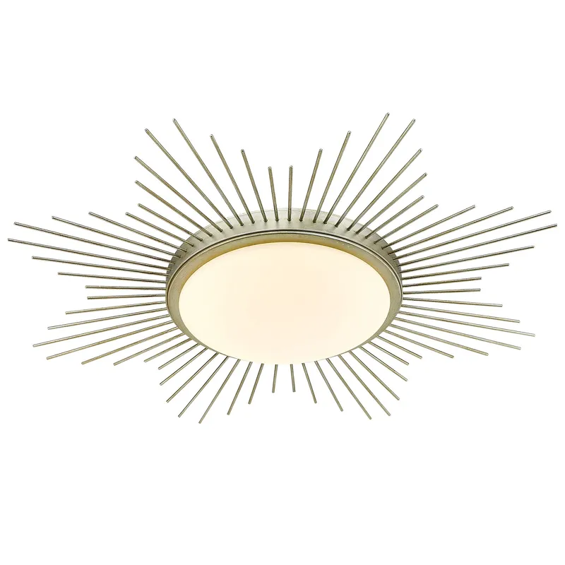 Kieran Integrated LED 24in Flush Mount in White Gold — Golden Lighting LED Ceiling Lights  