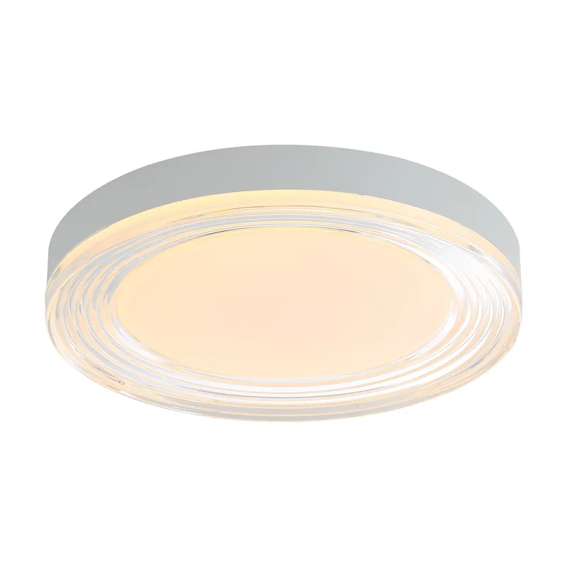 Ondulada Integrated LED 16in Flush Mount in Sand White and Clear Glass — Golden Lighting LED Ceiling Lights  
