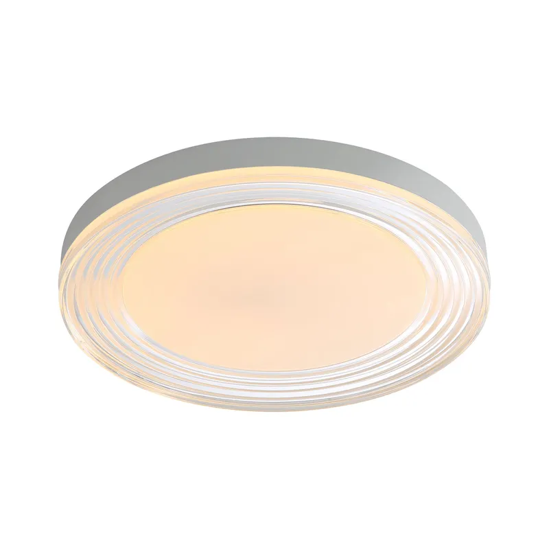 Ondulada Integrated LED 20in Flush Mount in Sand White and Clear Glass — Golden Lighting LED Ceiling Lights  