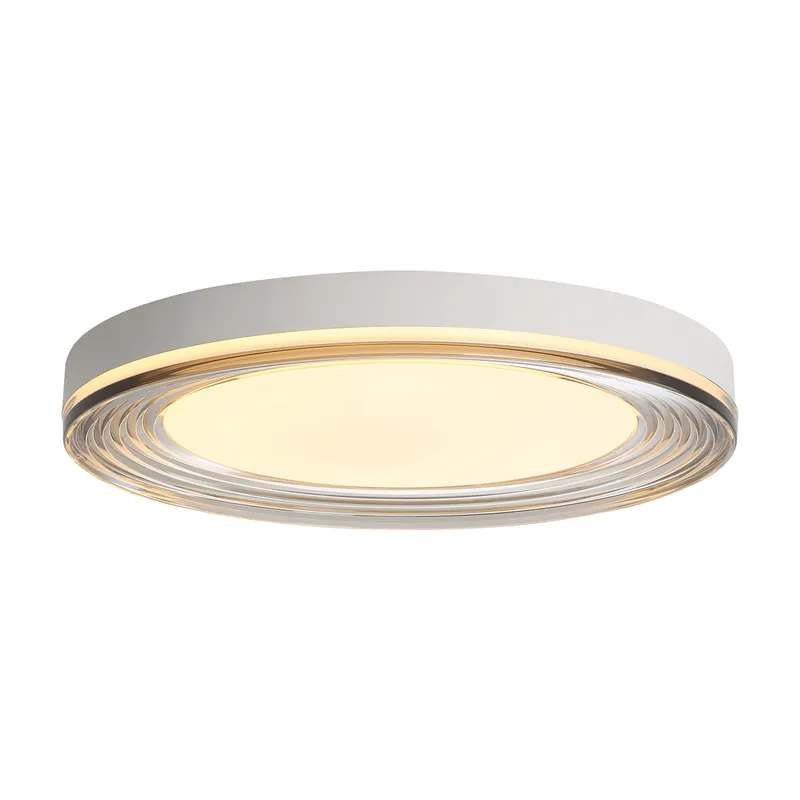 Ondulada Integrated LED 20in Flush Mount in Sand White and Smoky Acrylic — Golden Lighting LED Ceiling Lights  