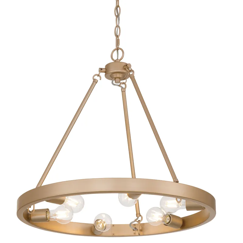 Castile 6-light Chandelier in French Gold — Golden Lighting LED Pendant Lights  