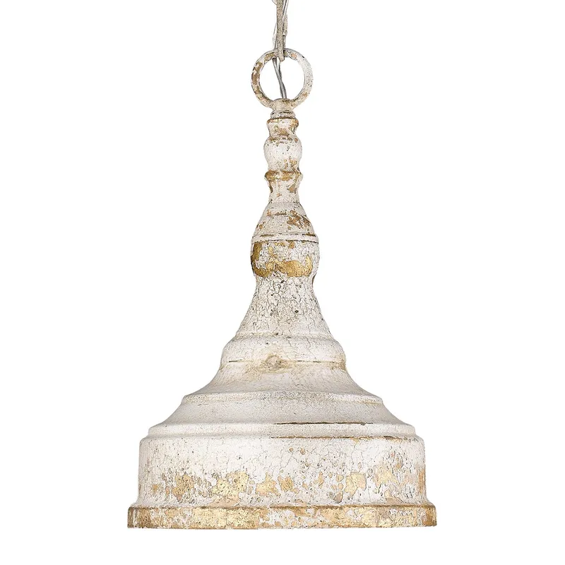 Golden Lighting Keating 1-light Pendant in Antique Ivory and Antique Ivory shade — Golden Lighting LED Pendant Lights  