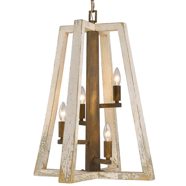 Pilar 4-light Pendant in Burnished Chestnut — Golden Lighting LED Pendant Lights  
