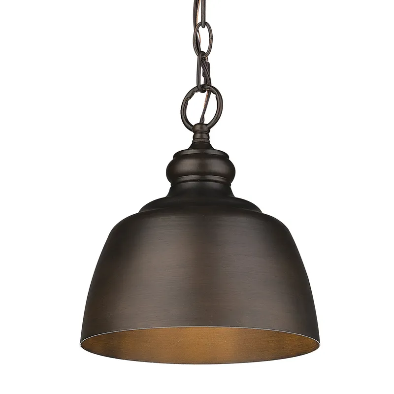 Holmes 1-light Pendant in Rubbed Bronze — Golden Lighting LED Pendant Lights  