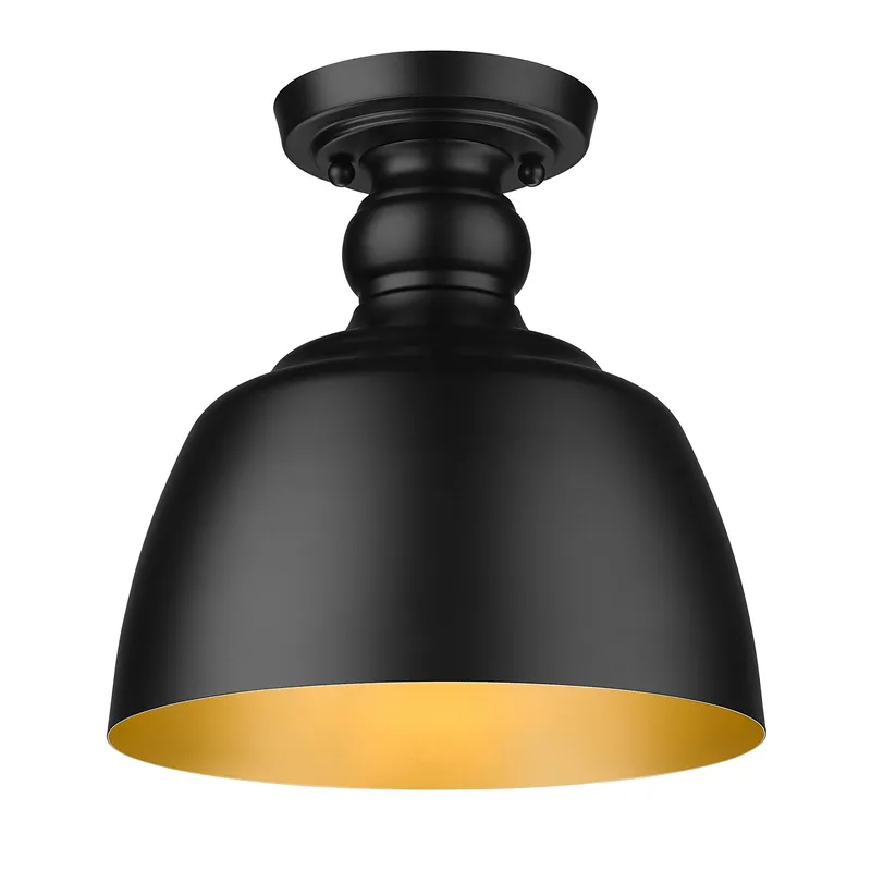 Holmes 1-light Flush Mount in Matte Black — Golden Lighting LED Ceiling Lights  