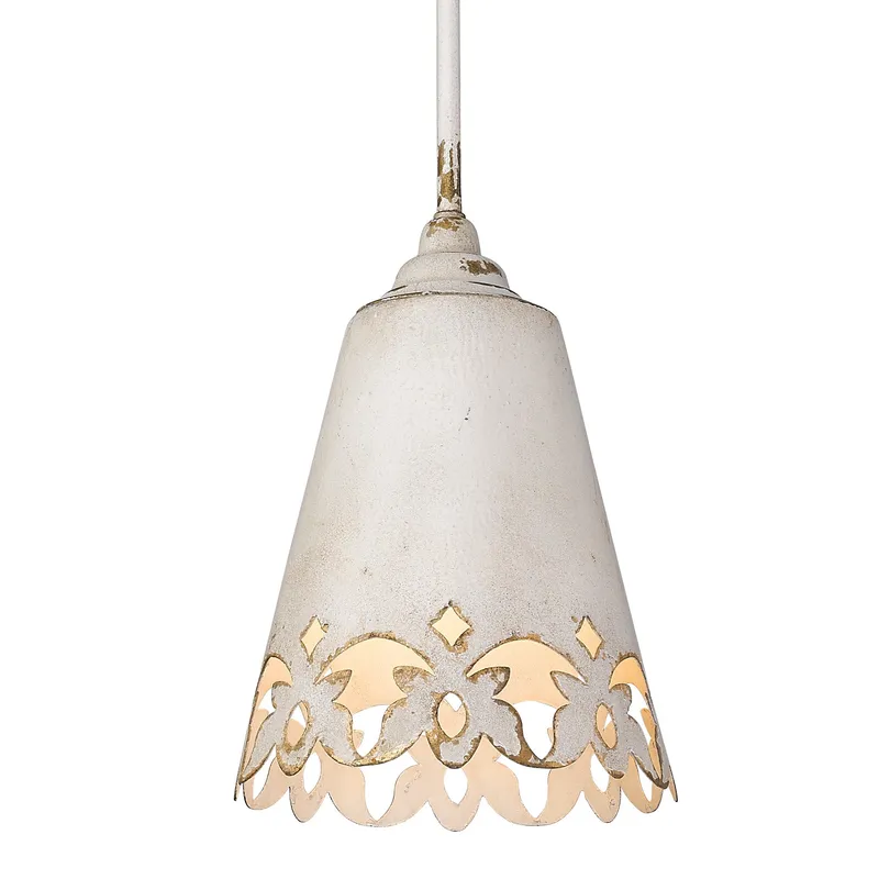 Eloise 1-light Pendant in Antique Ivory — Golden Lighting LED Pendant Lights  