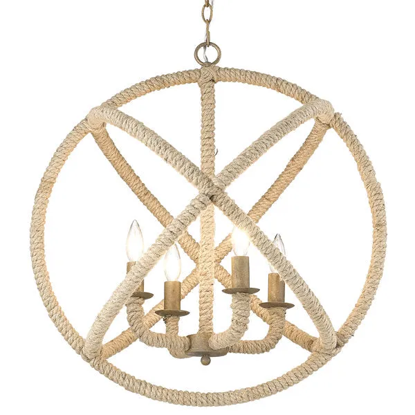 Marina 4-light Chandelier in Burnished Chestnut — Golden Lighting LED Pendant Lights  