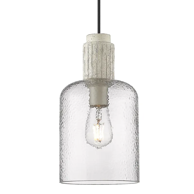 Pedra 1-light Pendant in Matte Black — Golden Lighting LED Pendant Lights  