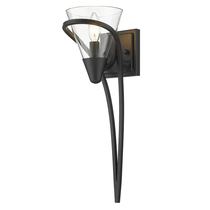 Olympia 1-light Wall Sconce in Matte Black — Golden Lighting LED Wall Lights  