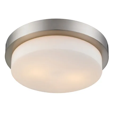Morgon 2-light 13" Flush Mount in Pewter and Opal Glass — Golden Lighting LED Ceiling Lights  