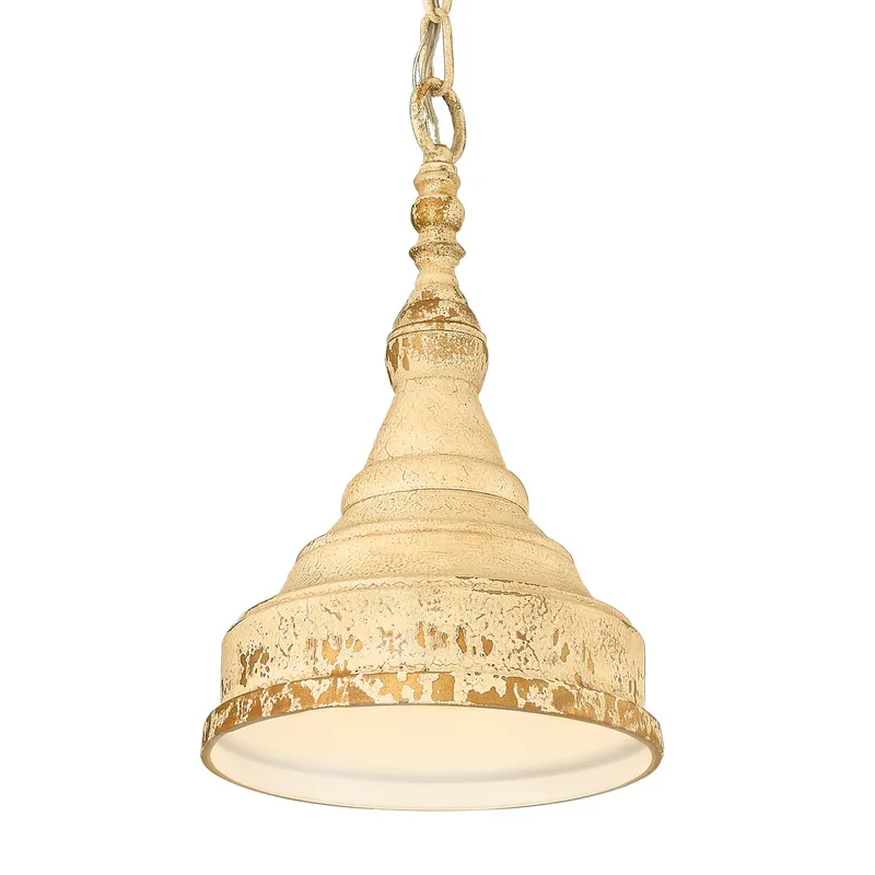 Wellsly 1-light Pendant in Aged Tuscan Stone — Golden Lighting LED Pendant Lights  