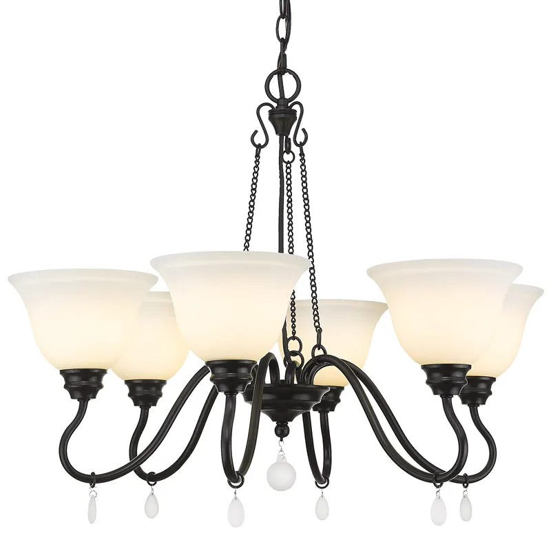 Donya 6-light Chandelier in Matte Black — Golden Lighting LED Pendant Lights  